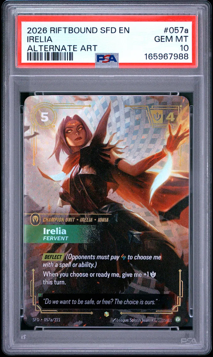 2026 #057a Irelia - Fervent PSA 10 Riftbound: League of Legends Sfd-Spiritforged