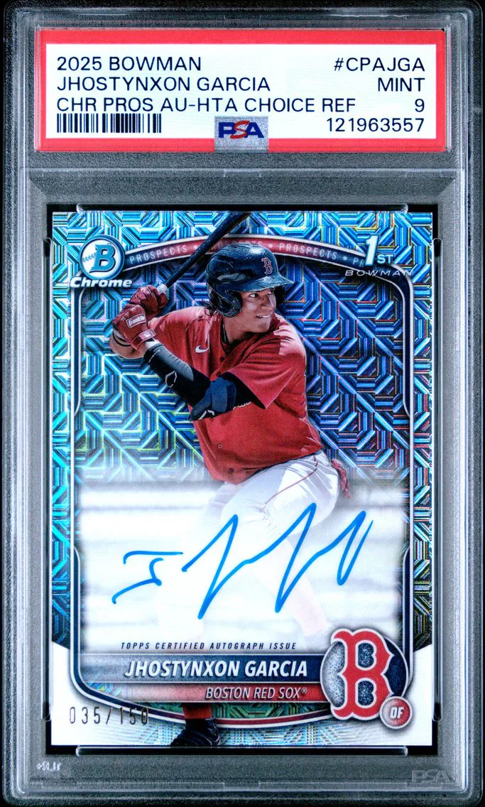 2025 #CPAJGA JHOSTYNXON GARCIA PSA 9 Bowman Chrome Prospect Autographs