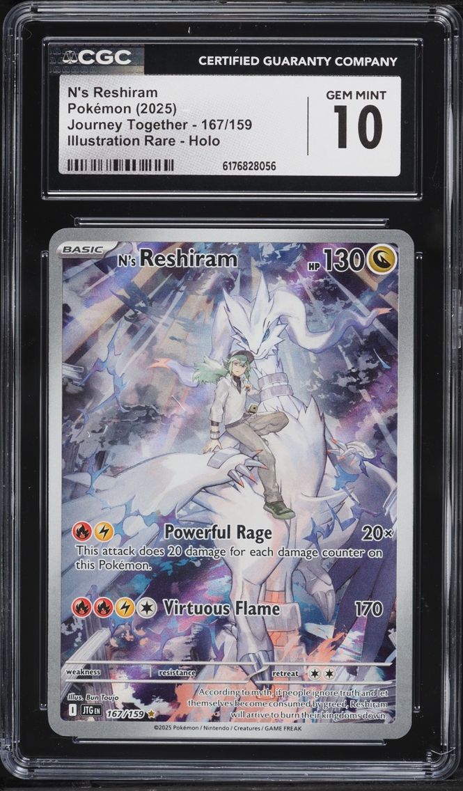 2025 Pokemon Scarlet & Violet Journey Together IR N's Reshiram #167 CGC 10 GEM MINT