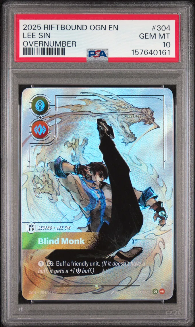 2025 #304 Lee Sin - Blind Monk PSA 10 Riftbound: League of Legends Ogn-Origins