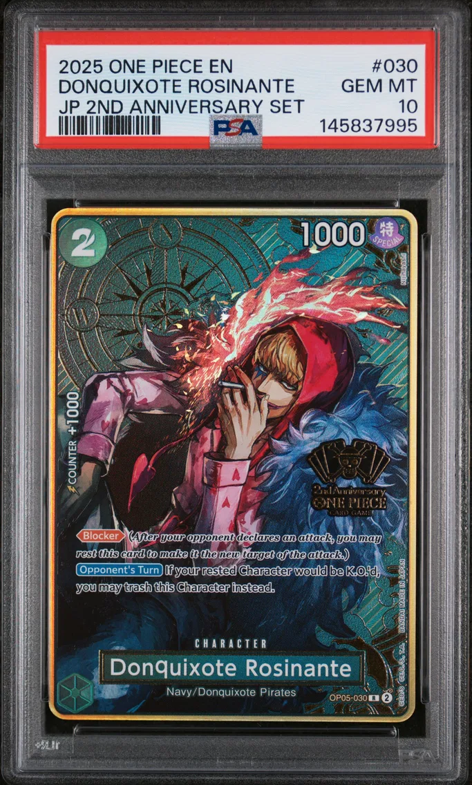 2025 #030 Donquixote Rosinante PSA 10 One Piece Japanese 2nd Anniversary Set