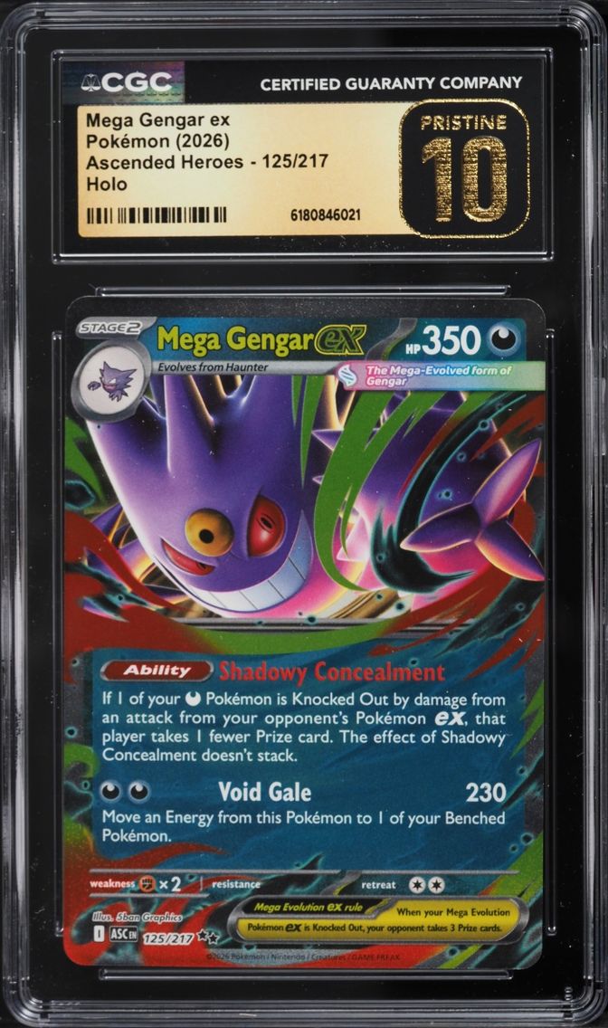 2026 Pokemon Mega Evolution Ascended Heroes Holo Mega Gengar EX #125 CGC 10 PRISTINE