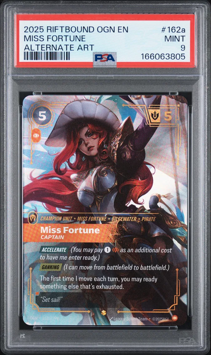 2025 #162a Miss Fortune - Captain PSA 9 Riftbound: League of Legends Ogn-Origins