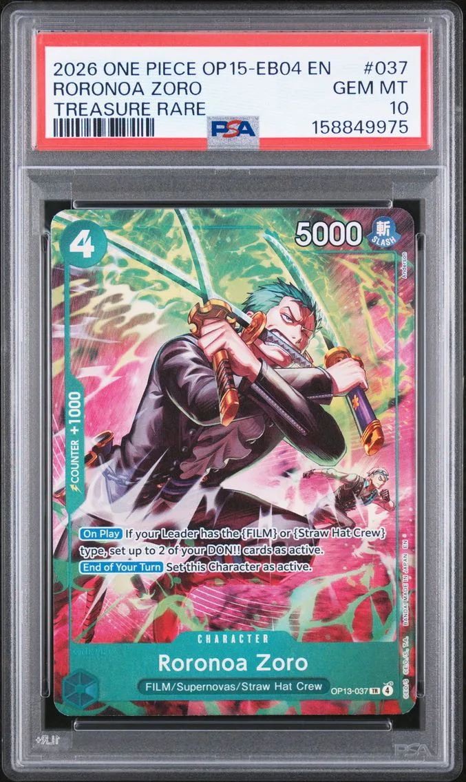 2026 #037 Roronoa Zoro PSA 10 On