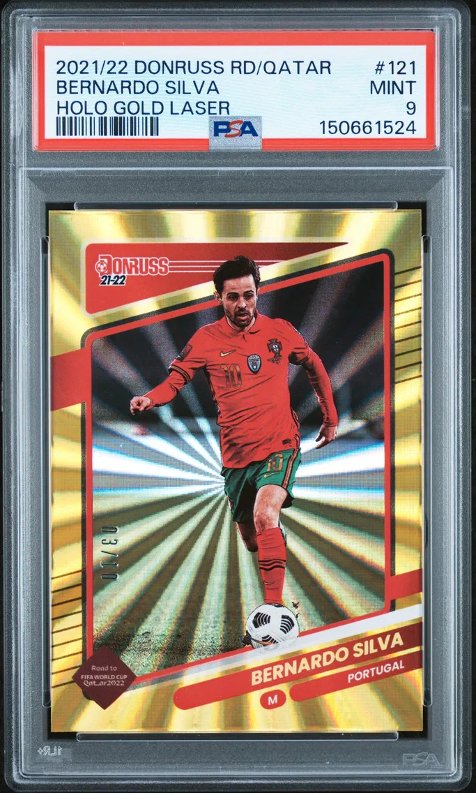2021 #121 Bernardo Silva PSA 9 Panini Donruss Road to Qatar