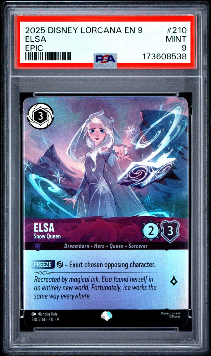 2025 #210 Elsa - Snow Queen PSA 9 Disney Lorcana EN 9-Fabled