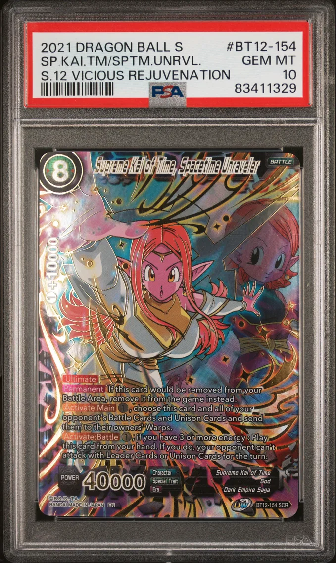 2021 #BT12-154 Supreme Kai of Time, Spacetime Unraveler PSA 10 Dragon Ball Super Card Game Series 12 Vicious Rejuvenation