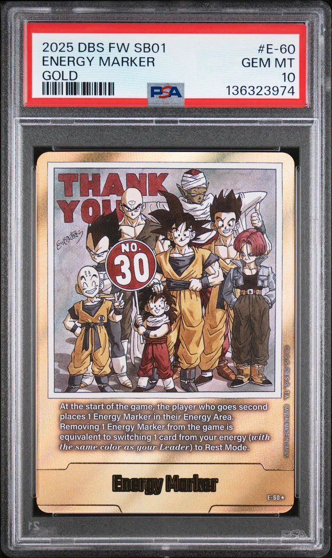 2025 #E-60 Energy Marker PSA 10 Dragon Ball Super Card Game Fusion World Manga Booster 01