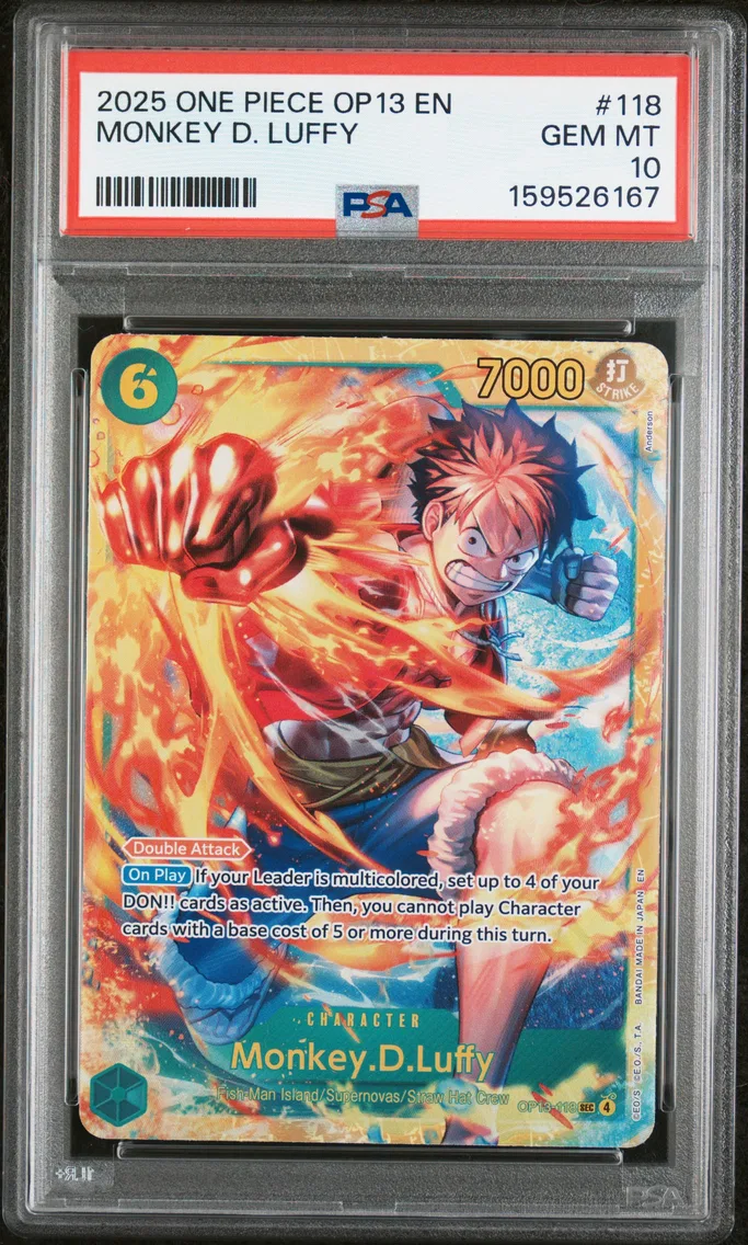 2025 #118 Monkey D. Luffy PSA 10 One Piece OP13-Carrying on His Will