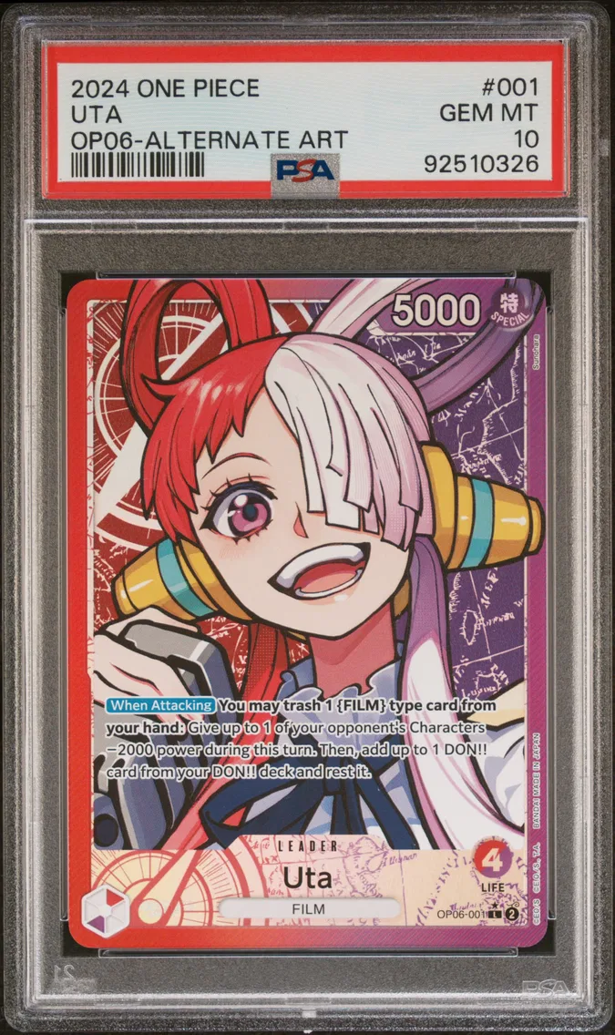 2024 #001 Uta PSA 10 One Piece OP06-Wings of the Captain
