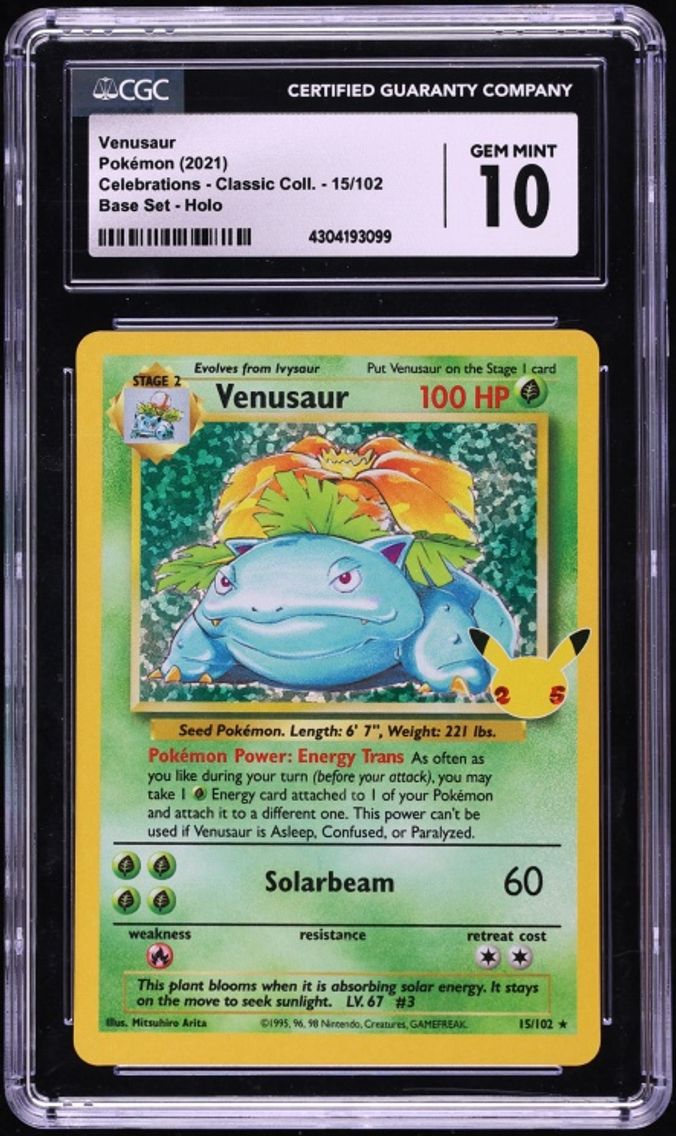 2021 #15 Sword & Shield Celebrations Classic Collection Holo Venusaur GEM MINT CGC 10 Pokemon