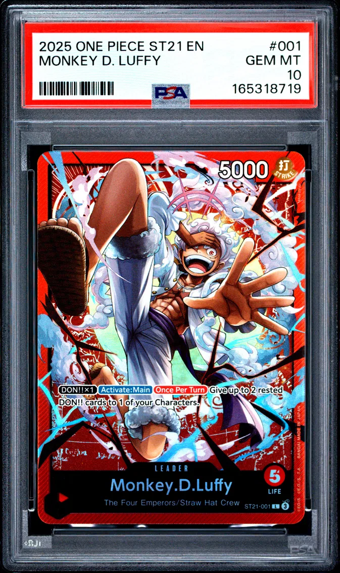 2025 #001 Monkey D. Luffy PSA 10 One Piece Starter Deck ST21-EX Gear 5