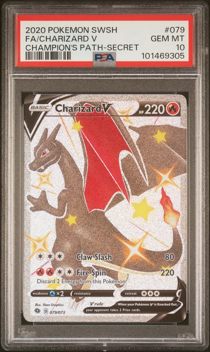 2020 #079 Full Art/Charizard V PSA 10 Sword & Shield Champion's Path
