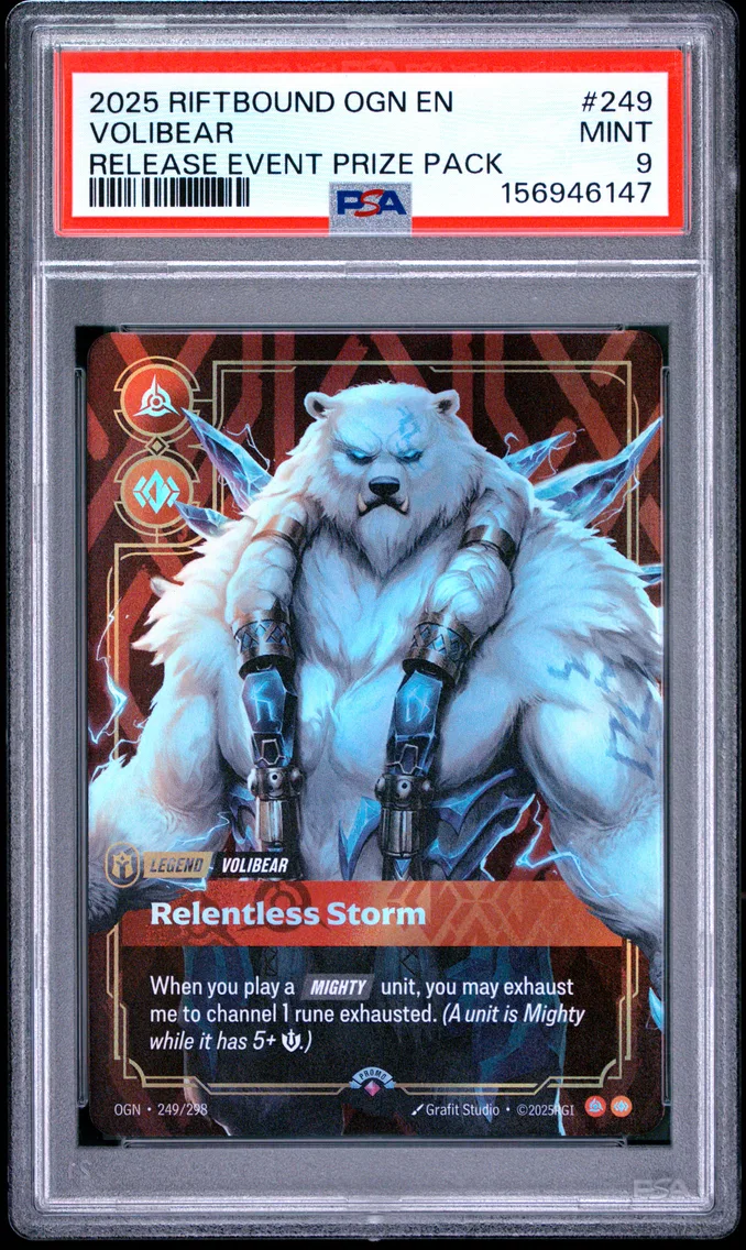 2025 #249 Volibear - Relentless Storm PSA 9 Riftbound: League of Legends Ogn-Origins
