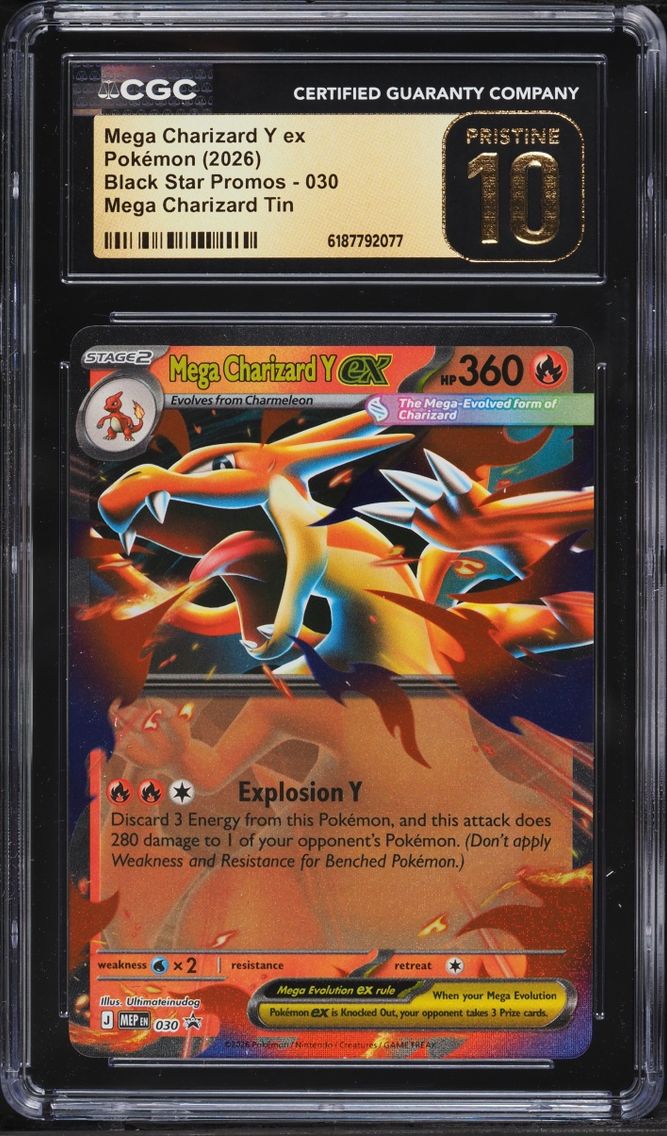 2026 #30 Mega Charizard Y EX CGC 10 Pokemon Mega Evolution Promo Tin