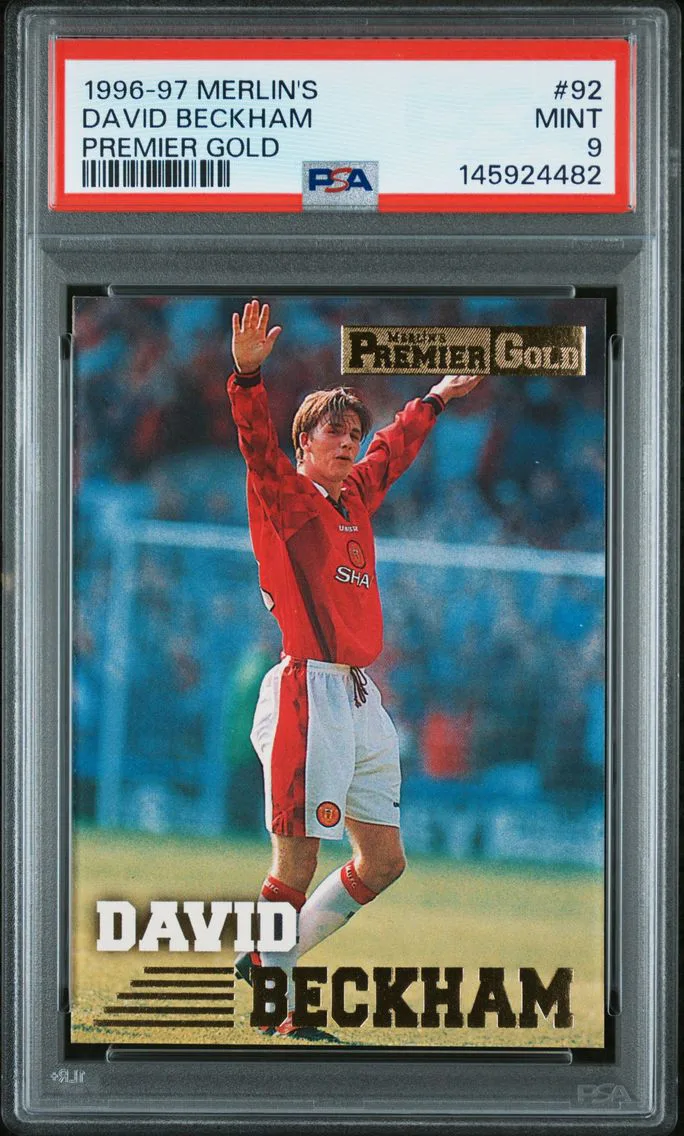 1996 #92 David Beckham PSA 9 Merlin's Premier Gold