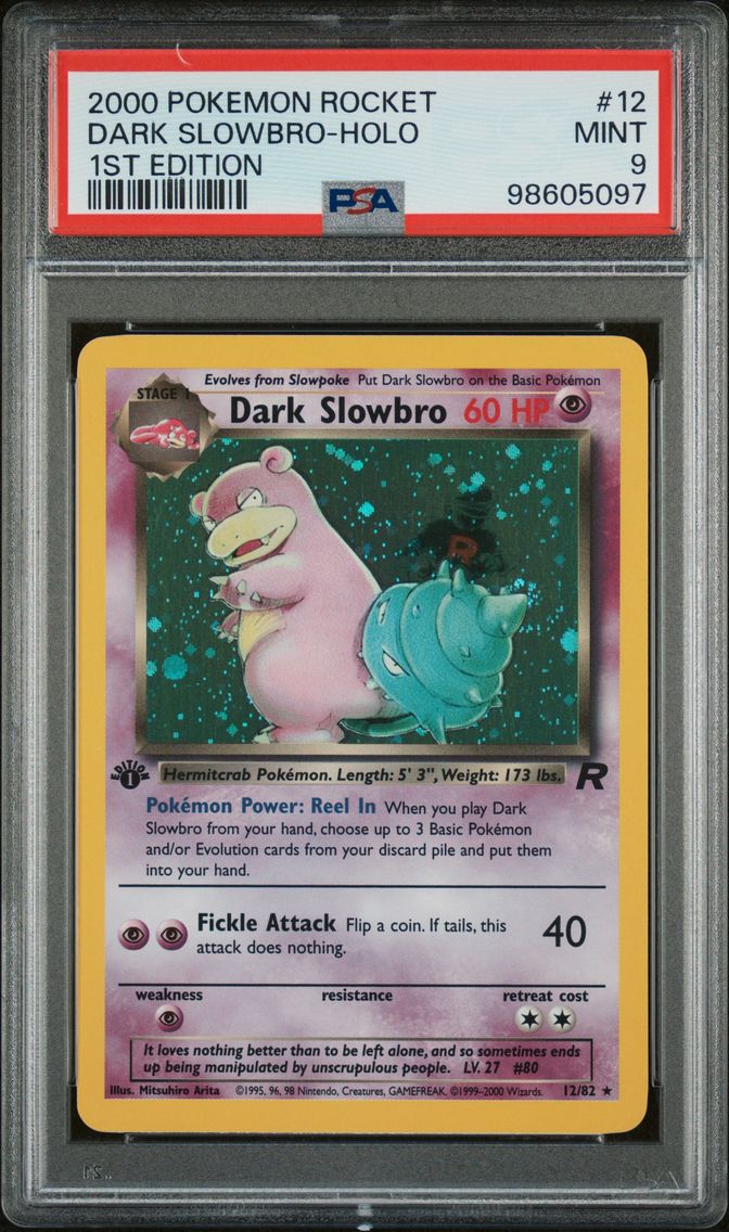 2000 #12 Dark Slowbro-Holo 1st Edition PSA 9 Rocket Pokemon