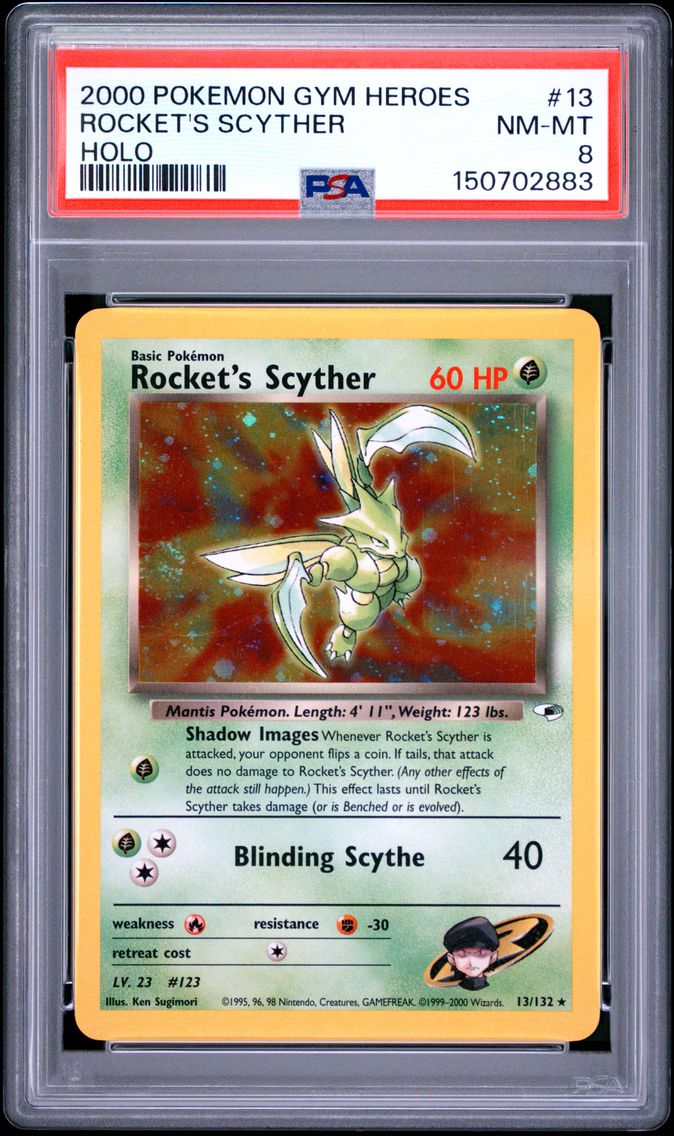 2000 #13 Rocket's Scyther PSA 8 Gym Heroes