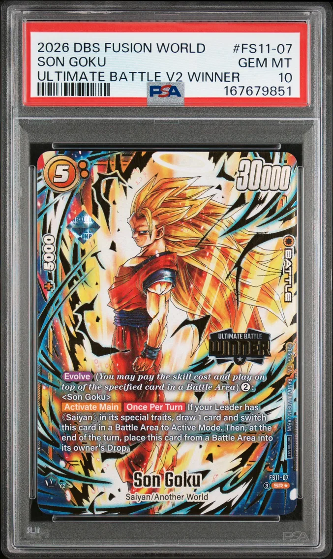 2026 #FS11-07 Son Goku PSA 10 Dragon Ball Super Card Game Fusion World Ultimate Battle Vol.2 Winner Prize
