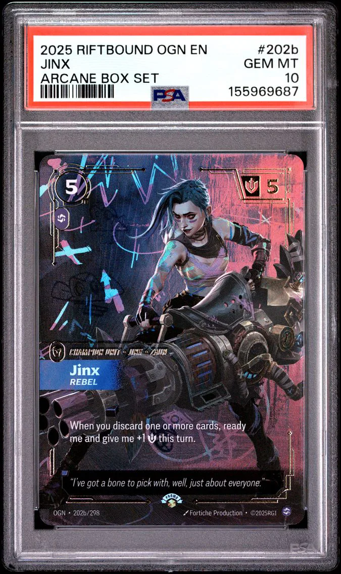 2025 #202b Jinx - Rebel PSA 10 Riftbound: League of Legends Ogn-Origins