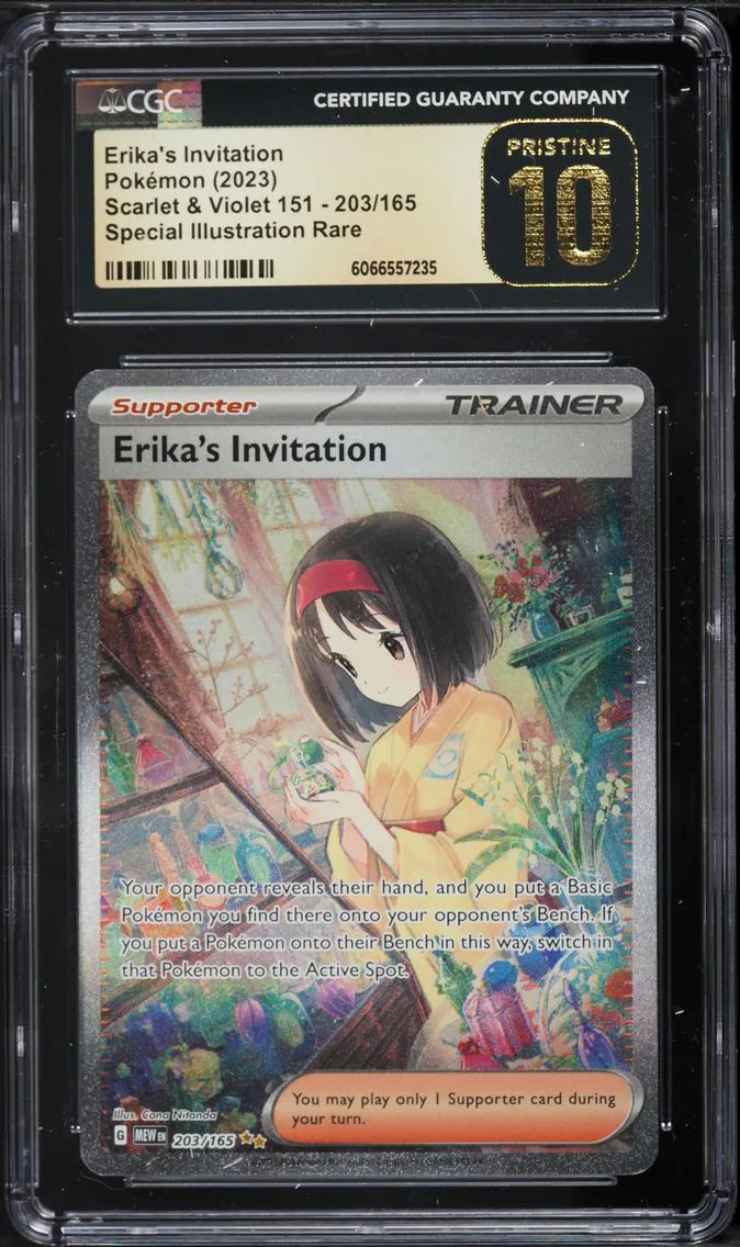 2023 #203 Erika's Invitation CGC 10 Pristine Mew EN-151 Pokemon