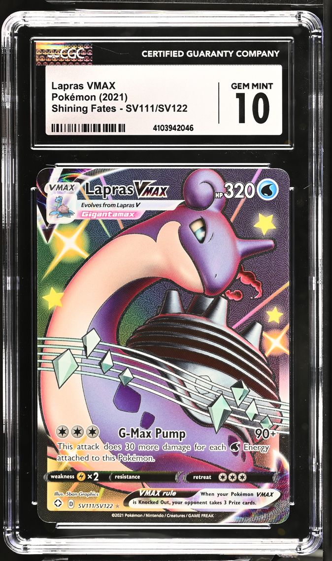 2021 #SV111/SV122 Lapras VMAX CGC 10 Shining Fates - English