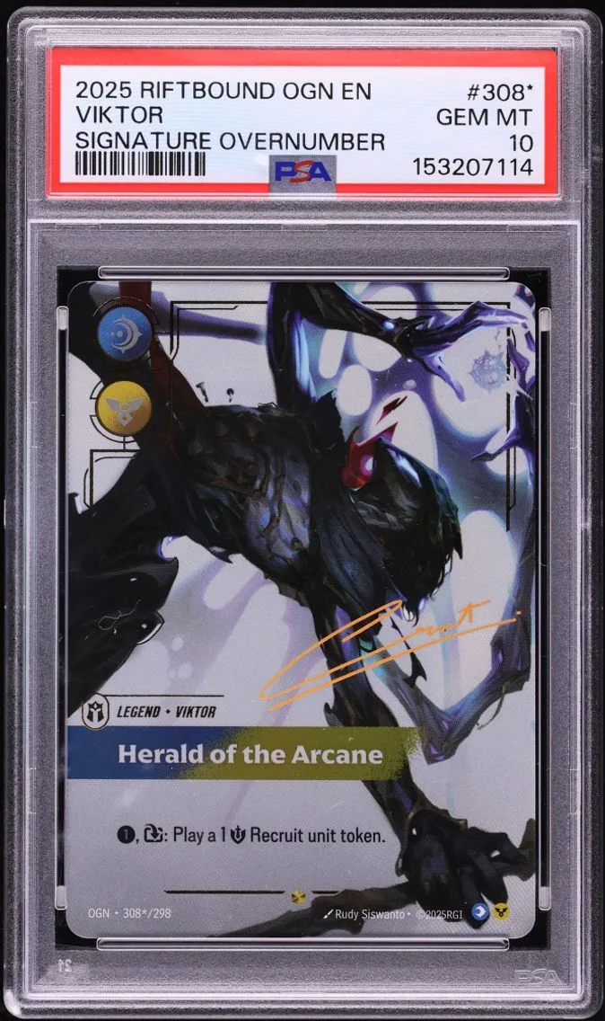 2025 #308* Viktor PSA 10 Riftbound: League Of Legends Origins Signature Overnumber