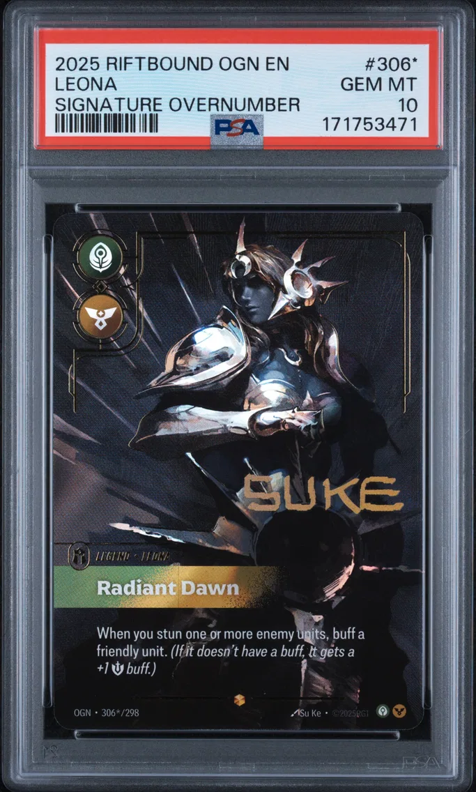 2025 #306* Leona - Radiant Dawn PSA 10 Riftbound: League of Legends Ogn-Origins
