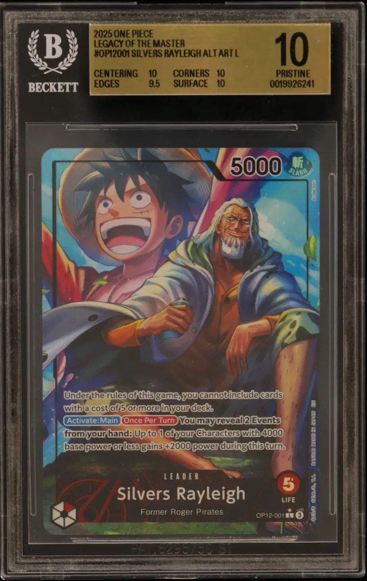 2025 #OP12001 Silvers Rayleigh ALT ART L BGS 10 One Piece Card Game Legacy of the Master