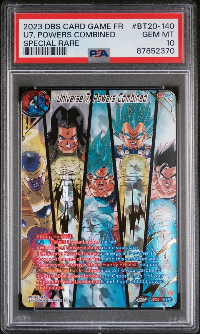 2023 #BT20-140 Universe 7, Powers Combined PSA 10 Dragon Ball Super Card Game French Series 20 Power Absorbed