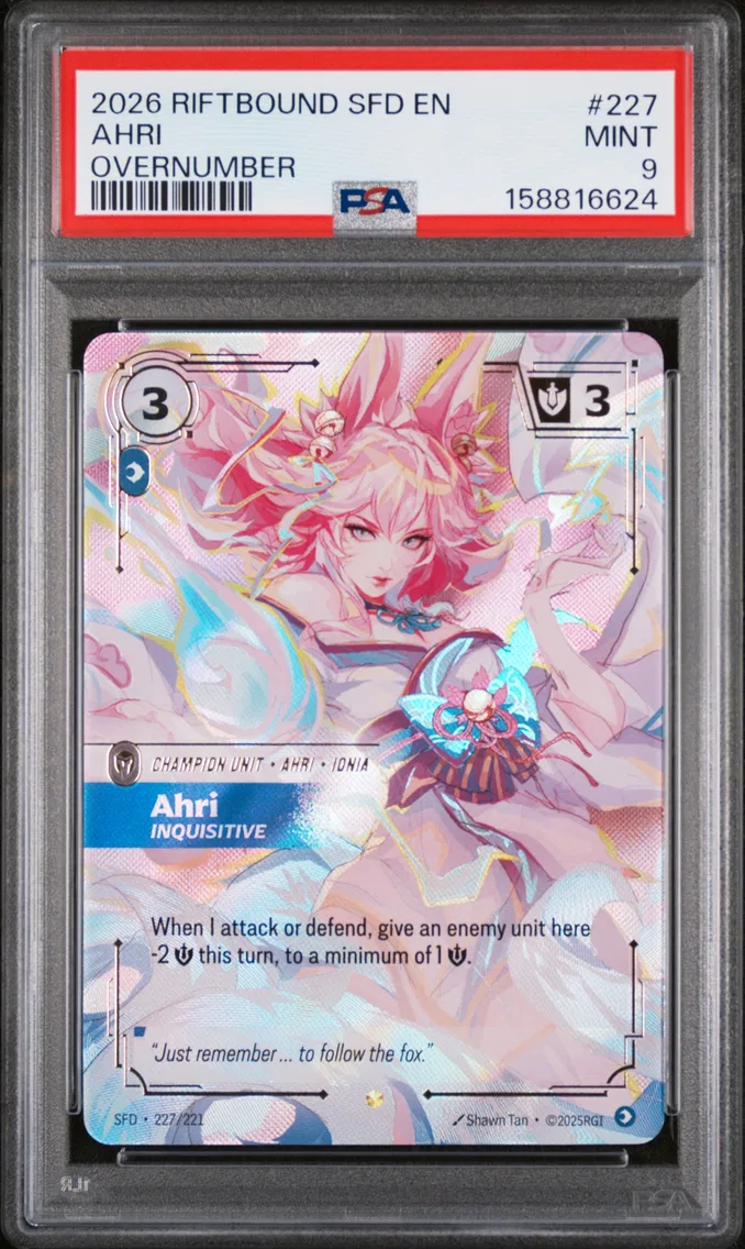 2026 #227 Ahri - Inquisitive PSA 9 Riftbound: League of Legends Sfd-Spiritforged