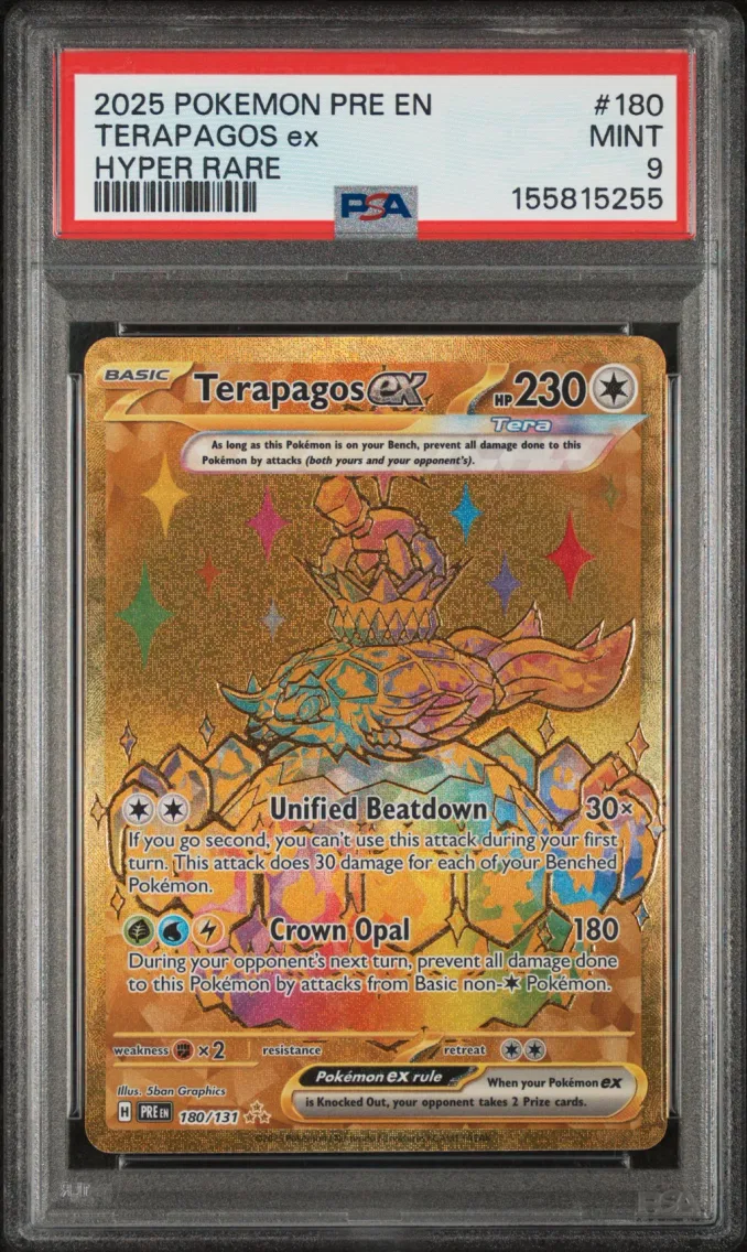 2025 Pokemon Pre EN-Prismatic Evolutions Terapagos EX Pre EN-Prismatic Evolutions #180 PSA 9