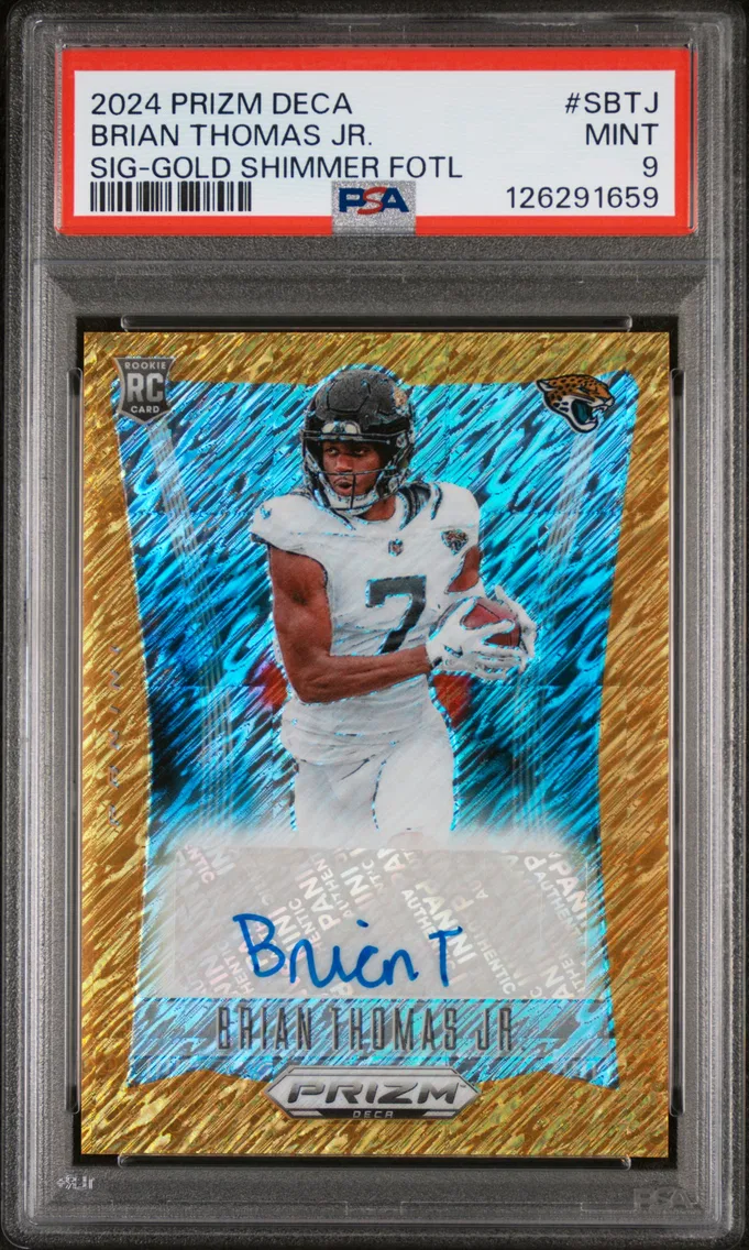 2024 #SBTJ Brian Thomas Jr. PSA 9 Panini Prizm Deca Signatures