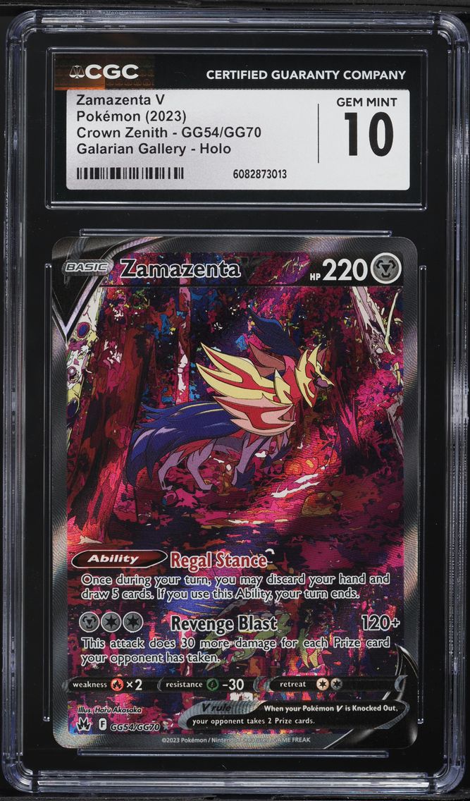 2023 #GG54 Full Art/Zamazenta V CGC 10 Sword and Shield Crown Zenith Pokemon