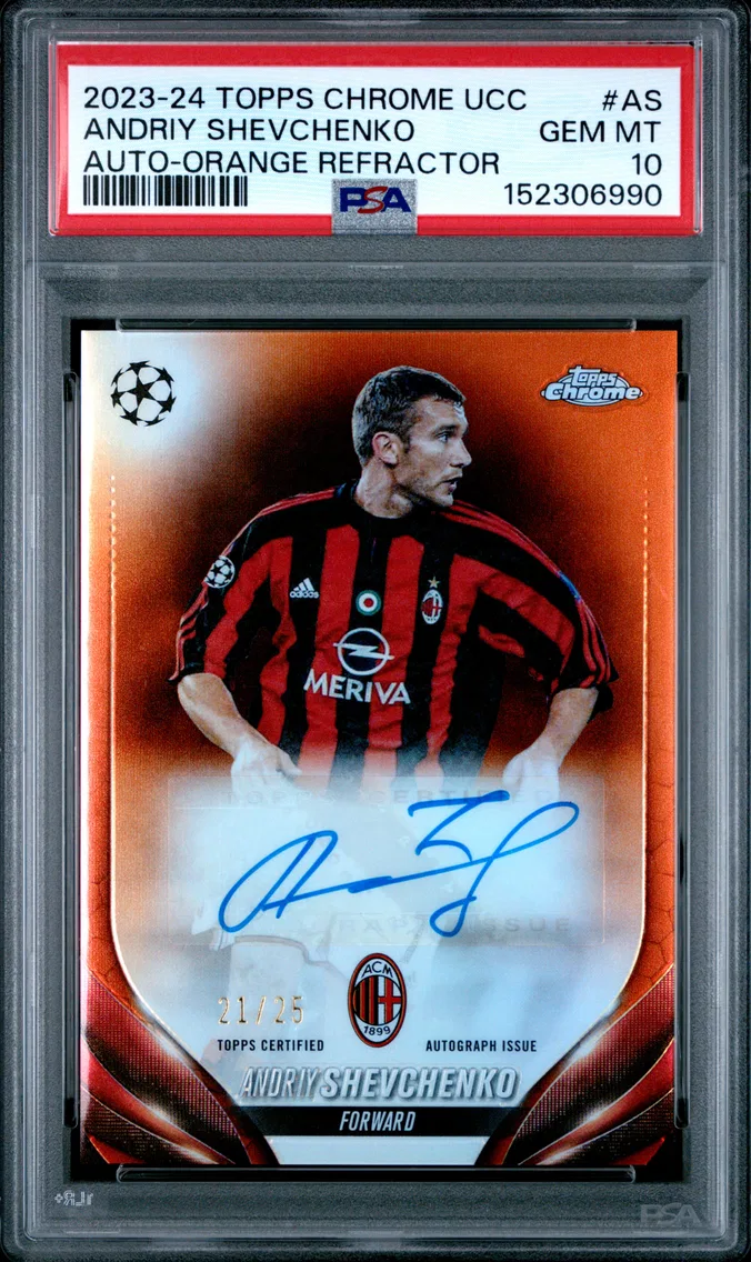 2023 #AS Andriy Shevchenko PSA 10 Topps Chrome UEFA Club Competitions Chrome Autographs