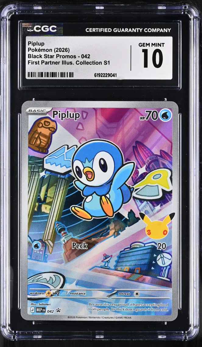 2026 #042 Piplup CGC 10 Black Star Promos - Mega Evolution MEP EN - English