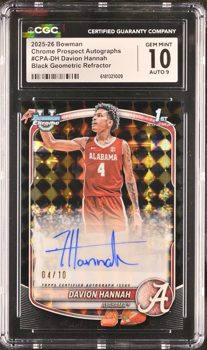 2025 #CPA-DH Davion Hannah CGC 10 Bowman Bowman