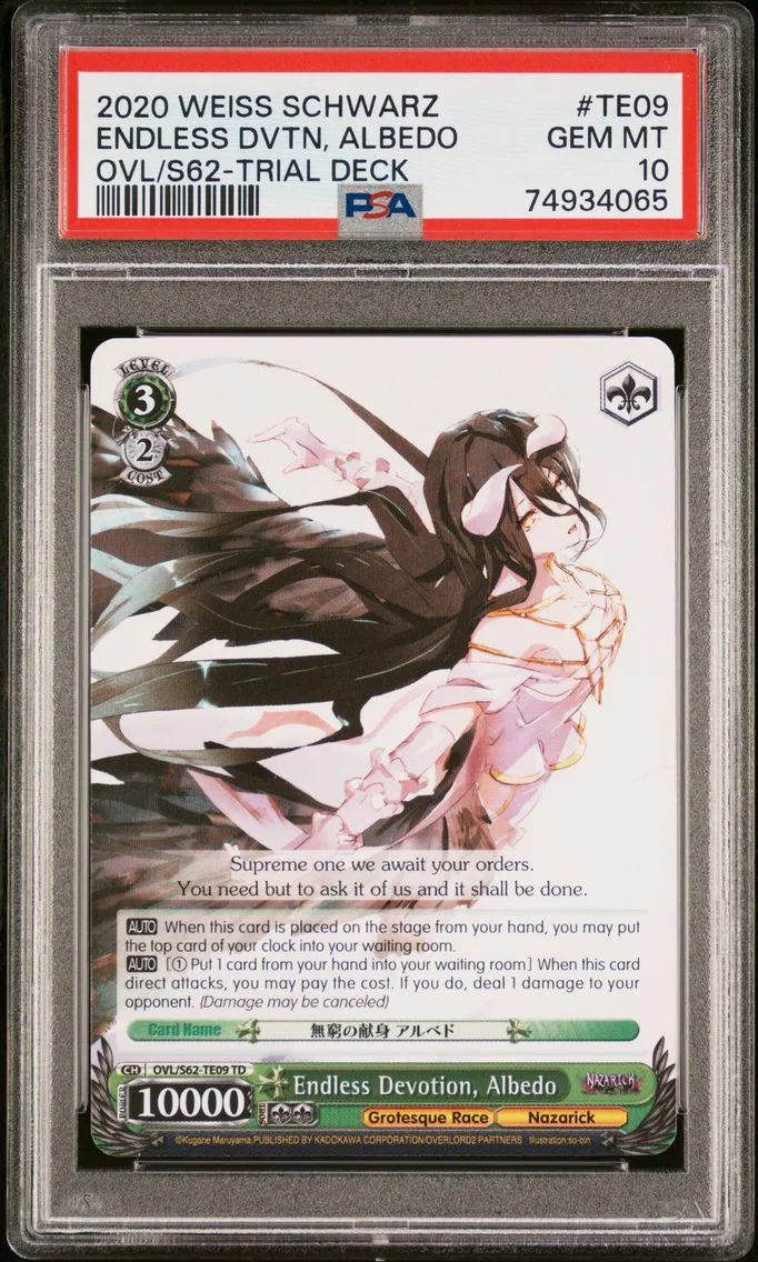 2020 #TE09 ENDLESS DVTN, ALBEDO PSA 10 Weiss Schwarz Nazarick: Tomb of the Undead