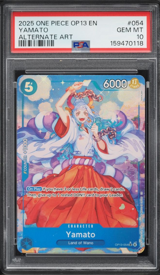 2025 #OP13-054 Yamato PSA 10 One Piece Carrying On His Will SR Alt Art