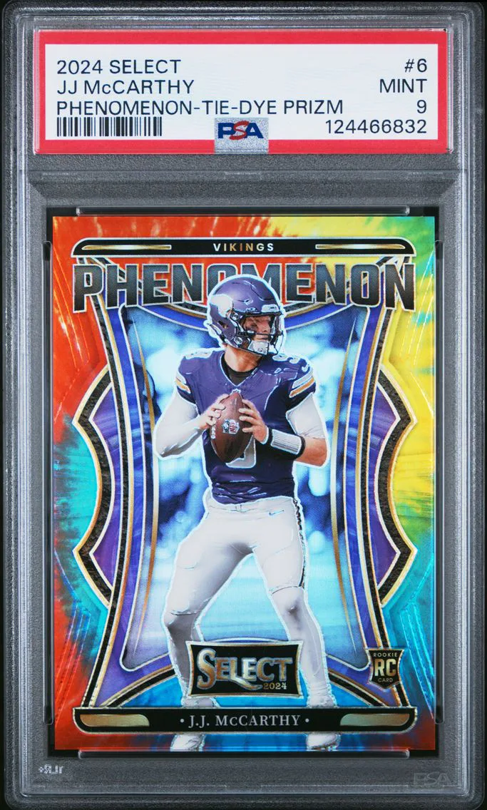 2024 #6 JJ McCarthy PSA 9 Panini Select Phenomenon