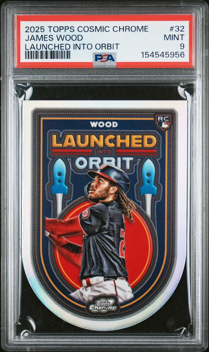 2025 #32 James Wood PSA 9 Topps Cosmic Chrome Launched Into Orbit