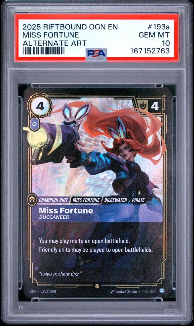 2025 #193a Miss Fortune - Buccaneer PSA 10 Riftbound: League of Legends Ogn-Origins