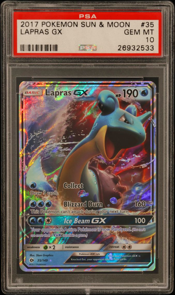 2017 #35 Lapras GX PSA 10 Sun & Moon