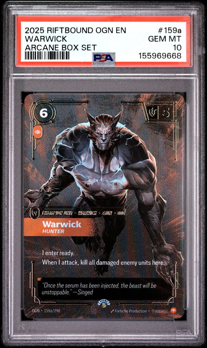 2025 #159a Warwick - Hunter PSA 10 Riftbound: League of Legends Ogn-Origins