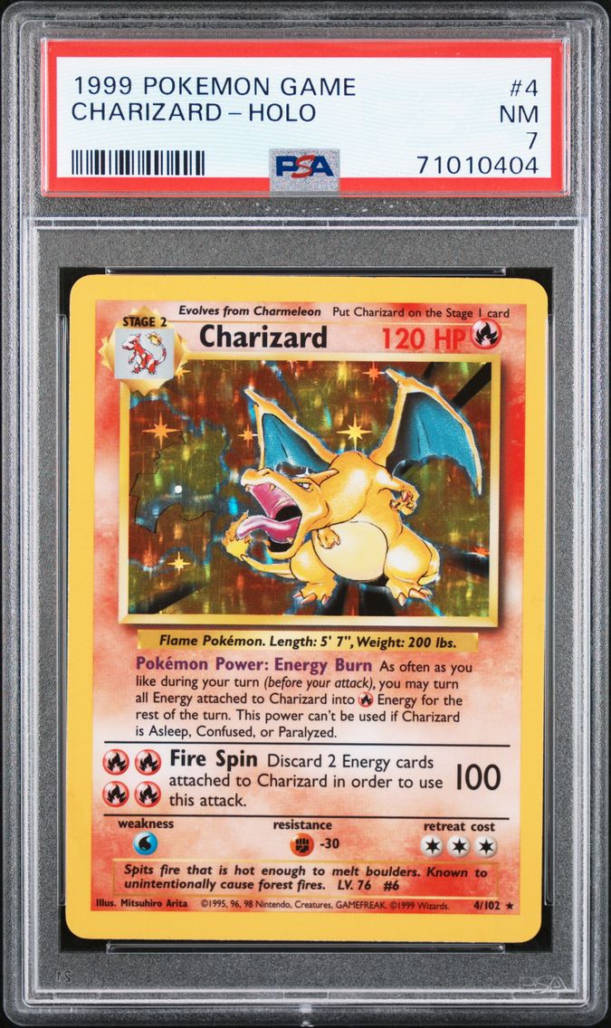 1999 #4 Charizard-Holo PSA 7 Gam