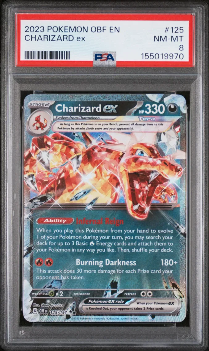 2023 Pokemon Obf EN-Obsidian Flames Charizard EX Obf EN-Obsidian Flames #125 PSA 8