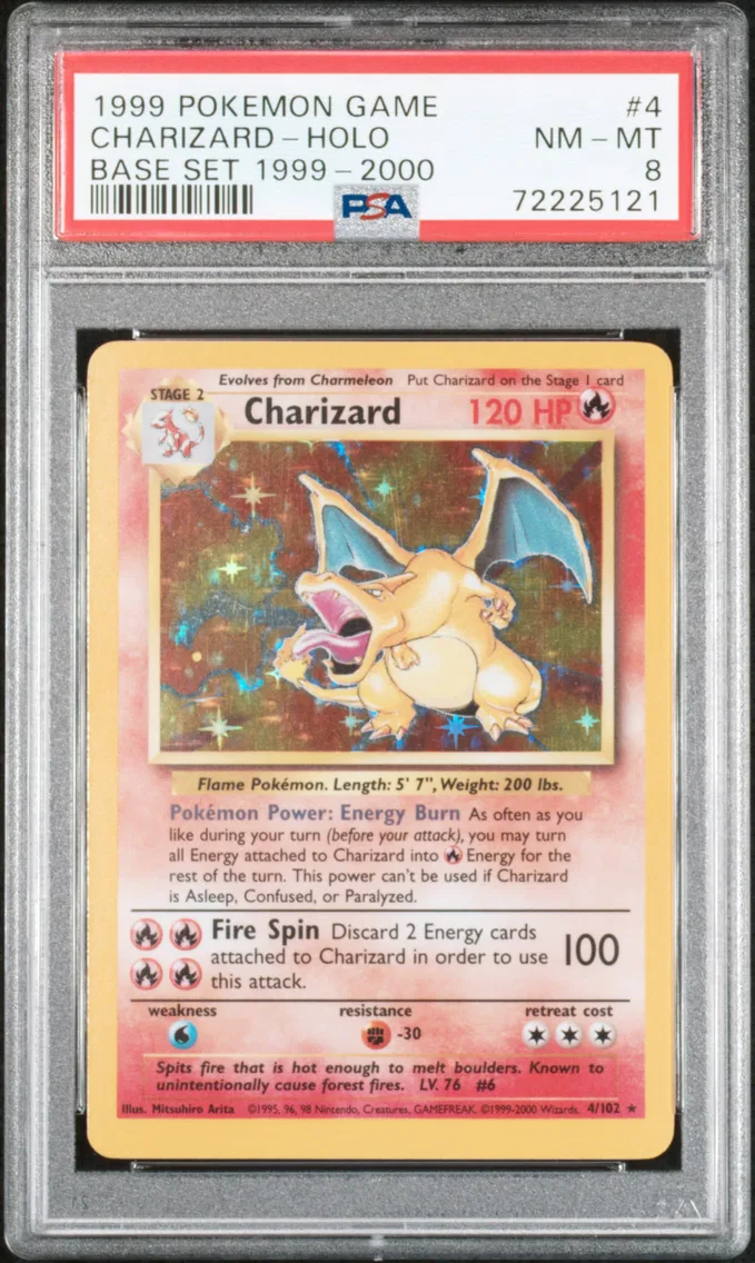 1999 #4 Charizard-Holo PSA 8 Gam
