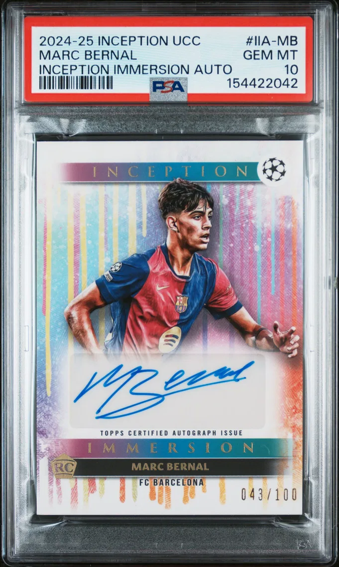 2024 #MB Marc Bernal PSA 10 Topps Inception UEFA Club Competitions Inception Immersion Autographs