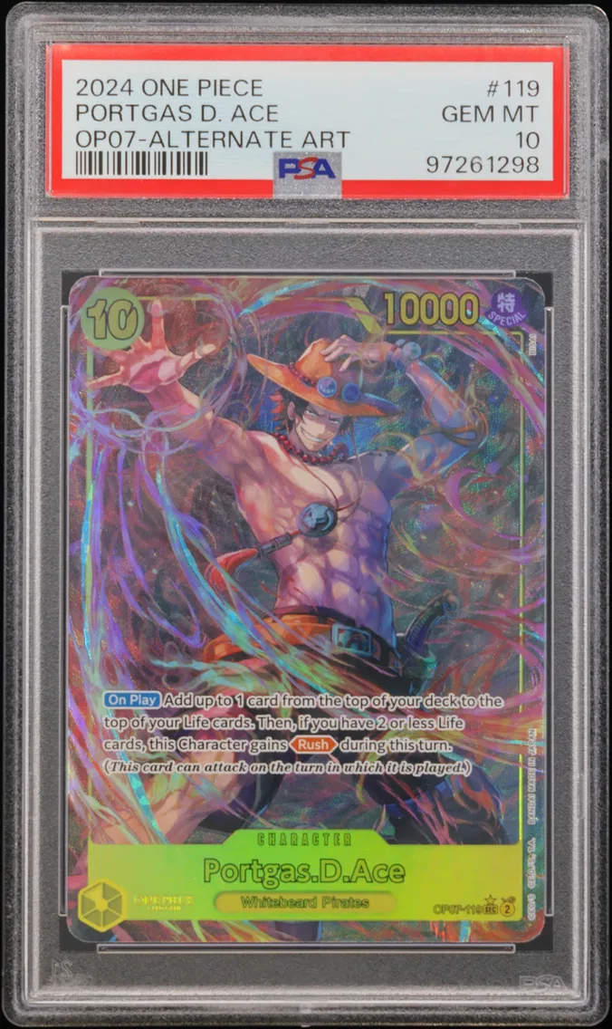 2024 #119 Portgas D. Ace PSA 10 One Piece OP07-500 Years in the Future