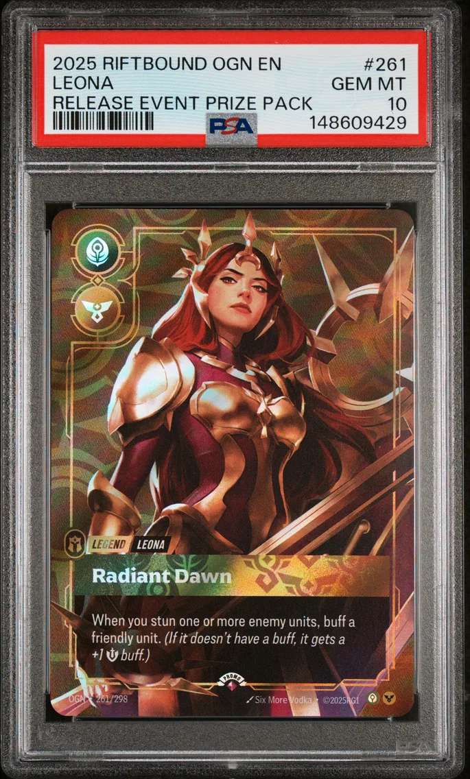 2025 #261 Leona - Radiant Dawn PSA 10 Riftbound: League of Legends Ogn-Origins